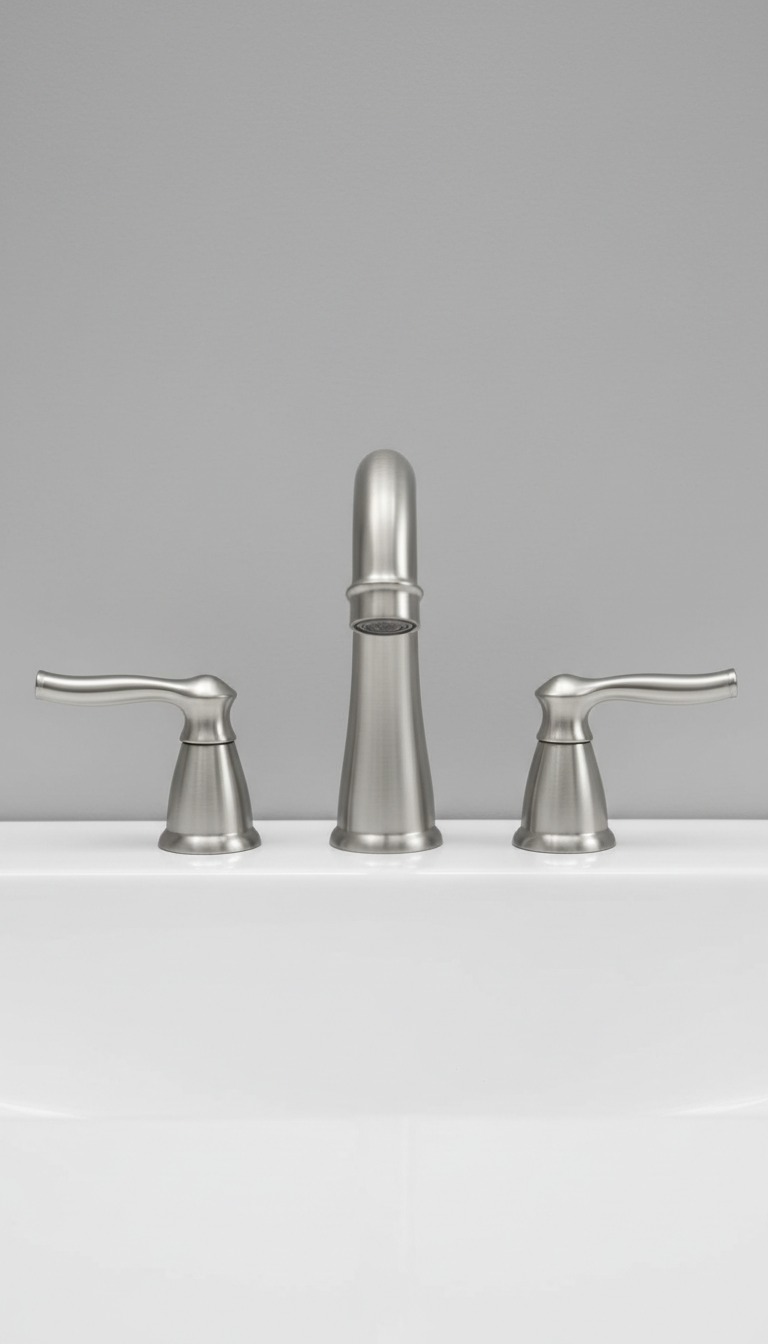 Illustration — Mitigeur de lavabo finition brossée